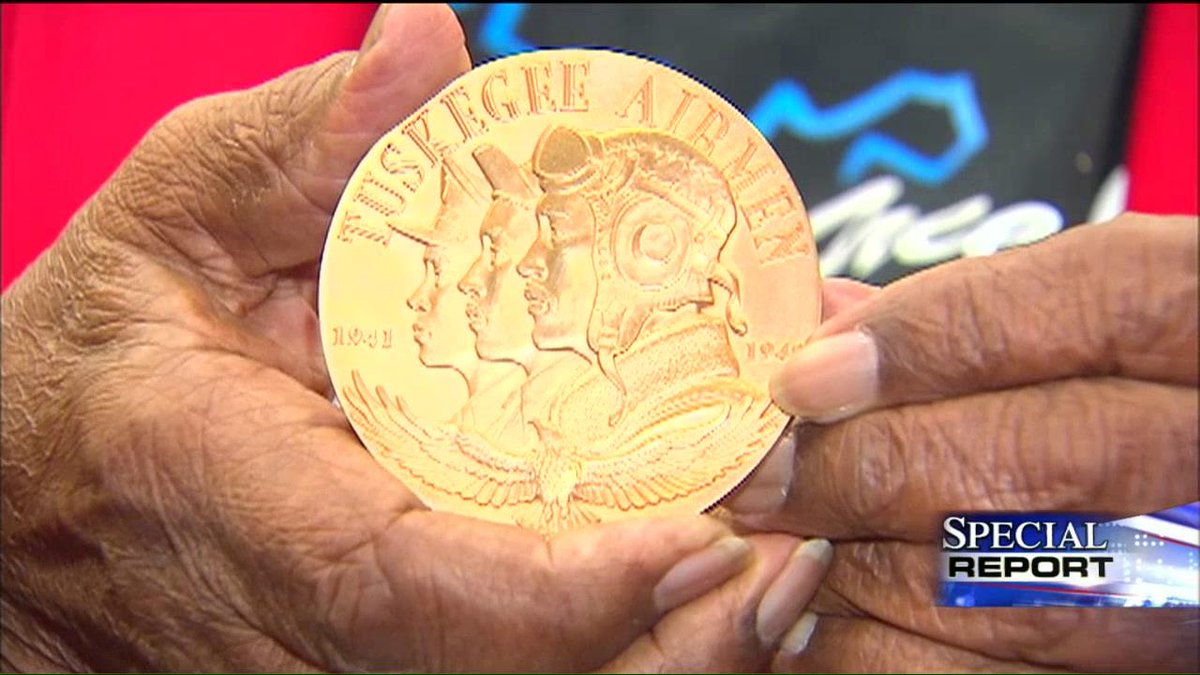 FoxNews's tweet photo. Veteran John Watson, 96, finally recognized as a Tuskegee Airman, receives Congressional Gold Medal. #SpecialReport http://t.co/pvoCt1PvIO