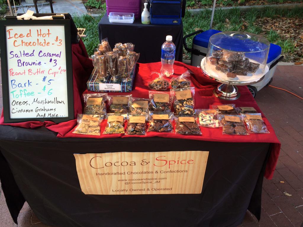 CocoaSpice_JM's tweet photo. If you are at the Beck concert stop by our booth for dessert! http://t.co/6xVafojKb9