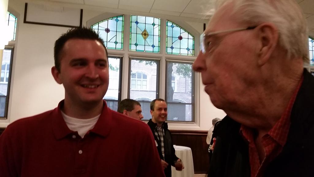 DavidANovak's tweet photo. Trans. Deacon Zac Povis, with Fr Voelker at "priests meet the soon to be "baby priests" BBQ. #catholicstl #spiritfit http://t.co/7RJ1g1IzdG