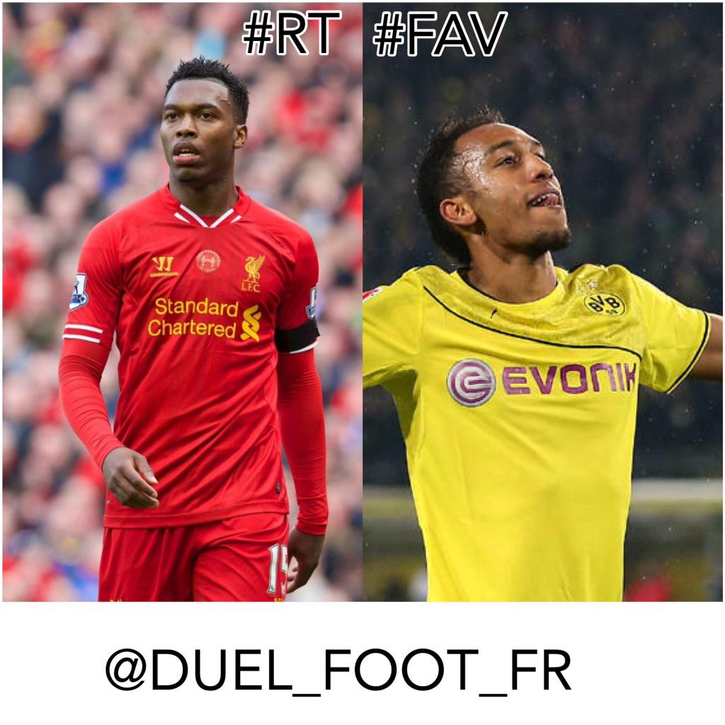DUEL_FOOT_FR's tweet photo. DUEL FOOT :

#RT pour Sturridge 

#FAV pour Aubameyang http://t.co/rs1Q5OnCpe