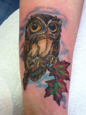 missautumne's tweet photo. #cuteowl tattoo By: Miss @missautumne http://t.co/SeW3jZxRlj