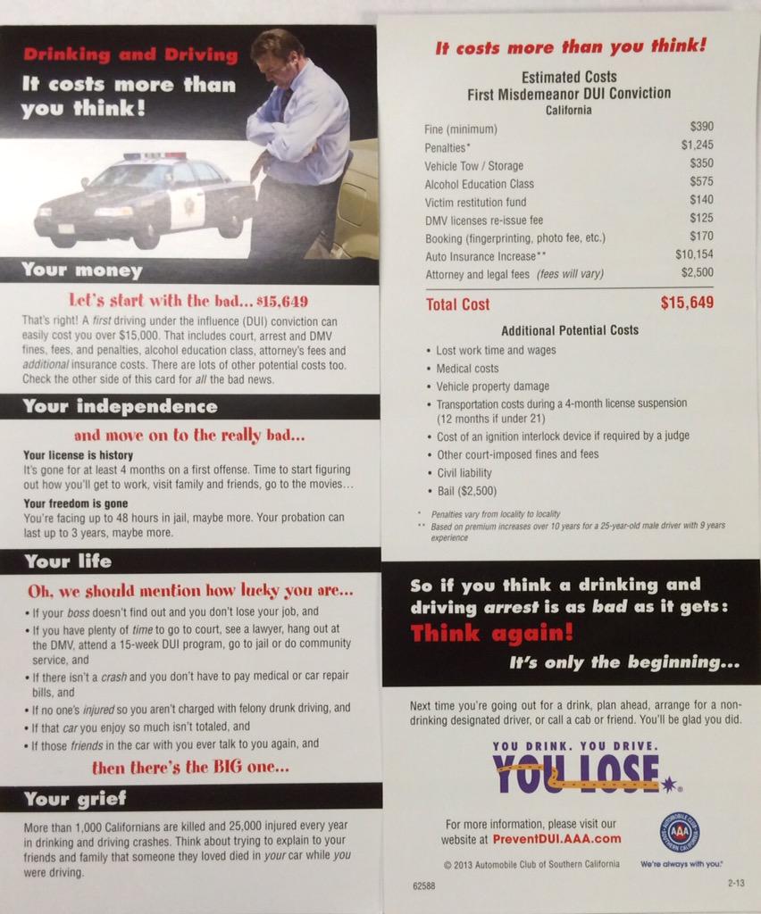 OCSheriff's tweet image. Drinking and Driving - It costs more than you think!! #PreventDUI