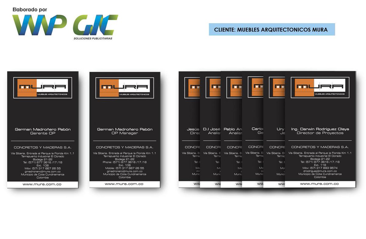 Wapgic's tweet photo. Tarjetas de presentación para grupo ejecutivo, acabado mate y brillo Uv, elaborado para Muebles Arquitectónicos MURA. http://t.co/uqQmBF8PlW