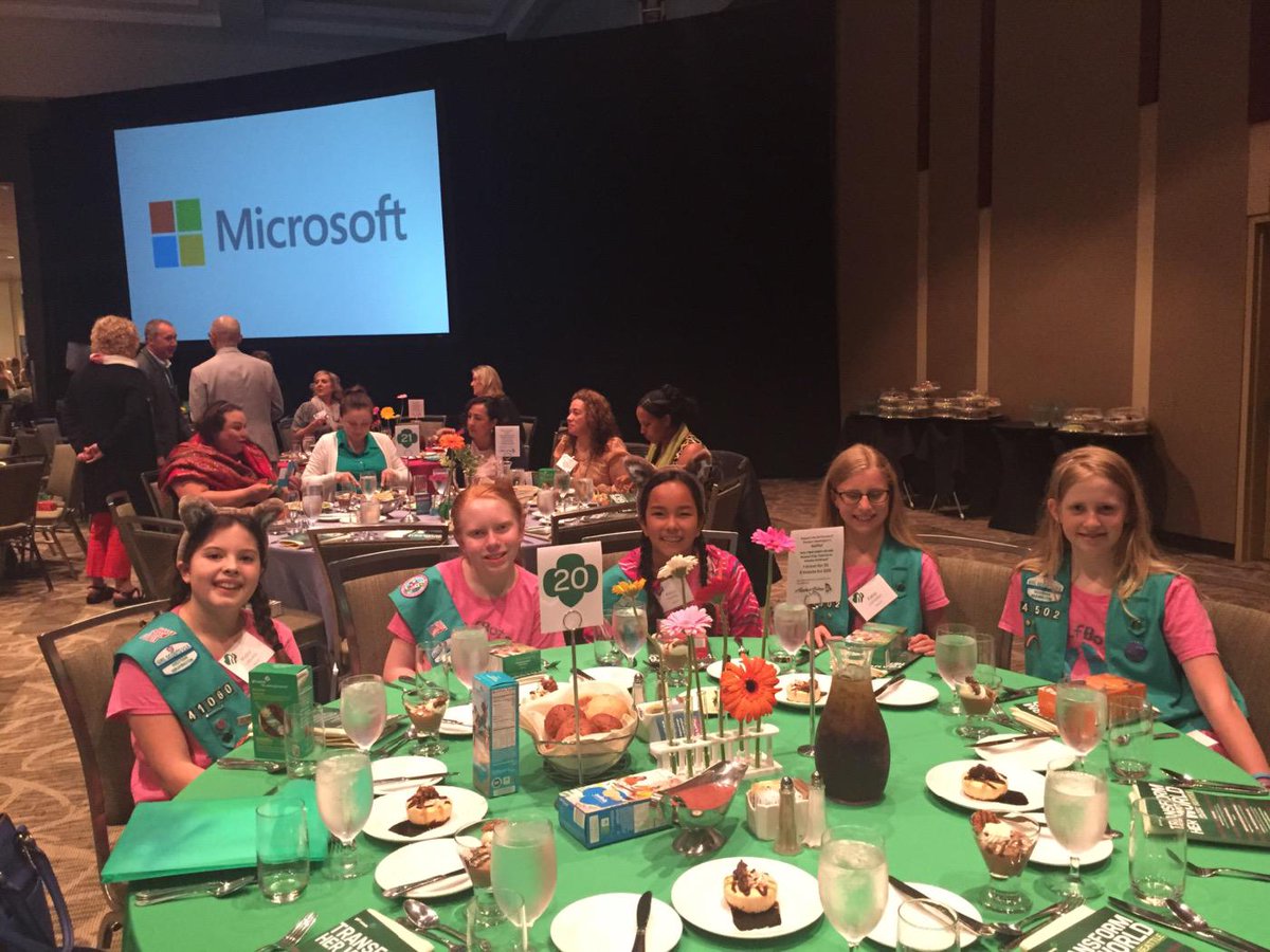 KrisStebbins's tweet photo. At girl scout luncheon with my all girls robotics team!! http://t.co/OZPWtrWuG3