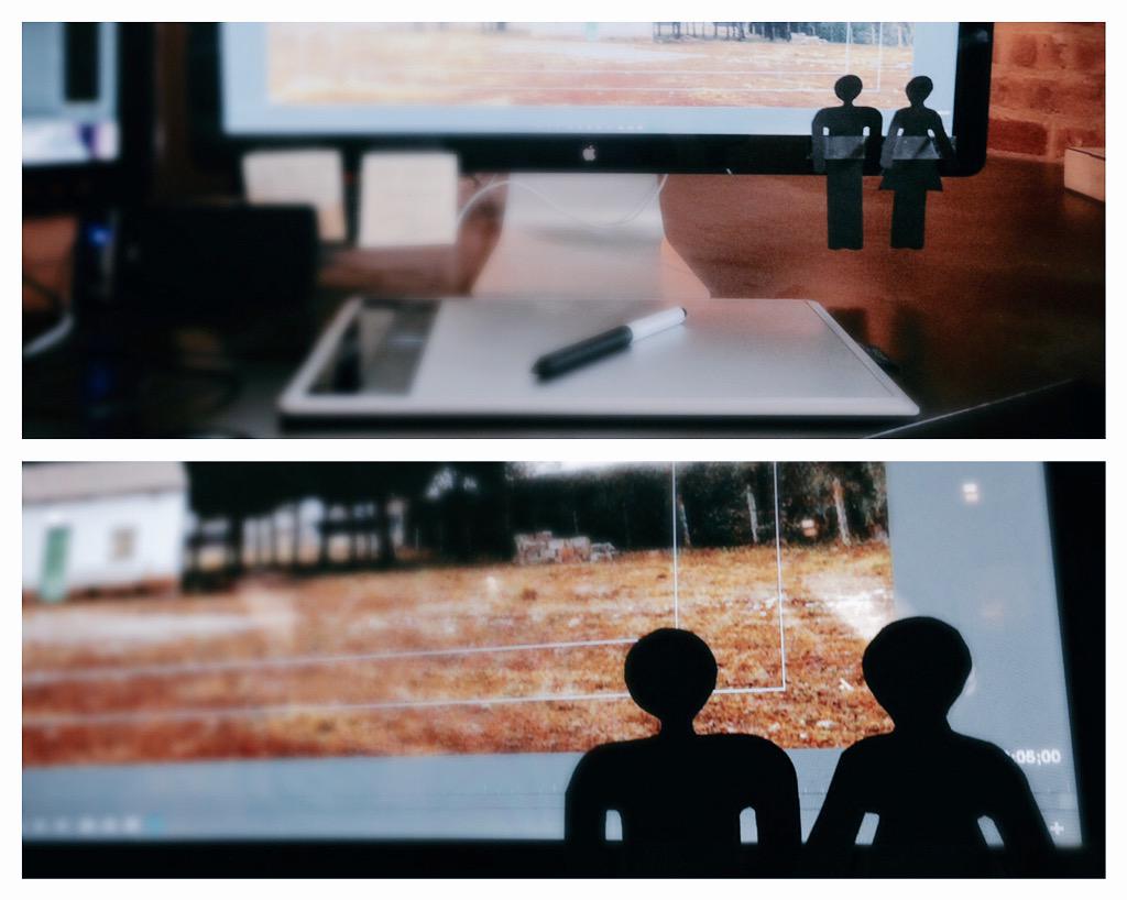 premierebro's tweet photo. Remember the audience. A #WalterMurch tip for #workstationwednesday: tape paper "viewers" to monitor. #postchat http://t.co/qabjTrYlO8
