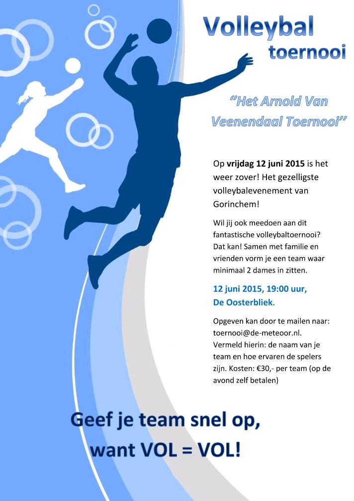 Leuk, laagdrempelig volleybaltoernooi in Gorinchem! Geef je snel op! <a href="/vvdemeteoor/">De Meteoor</a> @GorBeweegt #joinvolleybal
