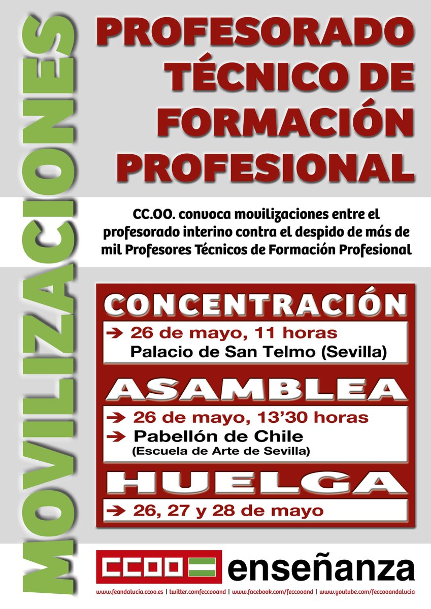 fpsindespidos's tweet photo. ¡Concentración el próximo 26 de Mayo! Pásalo
http://t.co/Q19ALfEoHh
#FPsinDespidos http://t.co/nUy8siB4ga