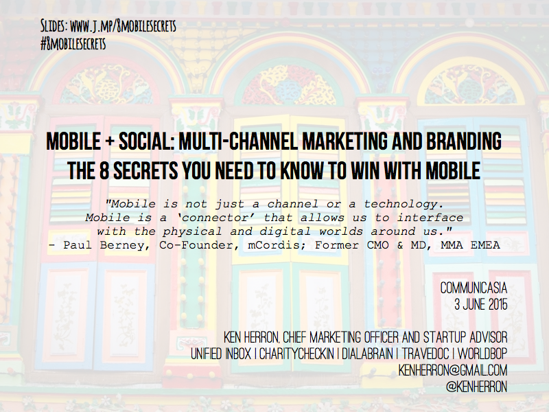 KenHerron's tweet photo. Come hear me on #mobile + #socialmarketing @CommunicAsia - http://t.co/Bi9q2Bfk94! #8MobileSecrets #CMMA2015 #LILshow http://t.co/lpiVAXAx6D