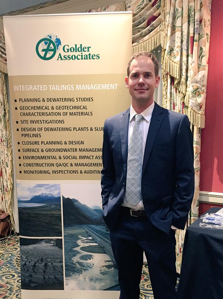 Cserf's tweet image. Golder's David Anstey talks tailings and the TMF at today's #CIM Luncheon. @GolderAssociate
