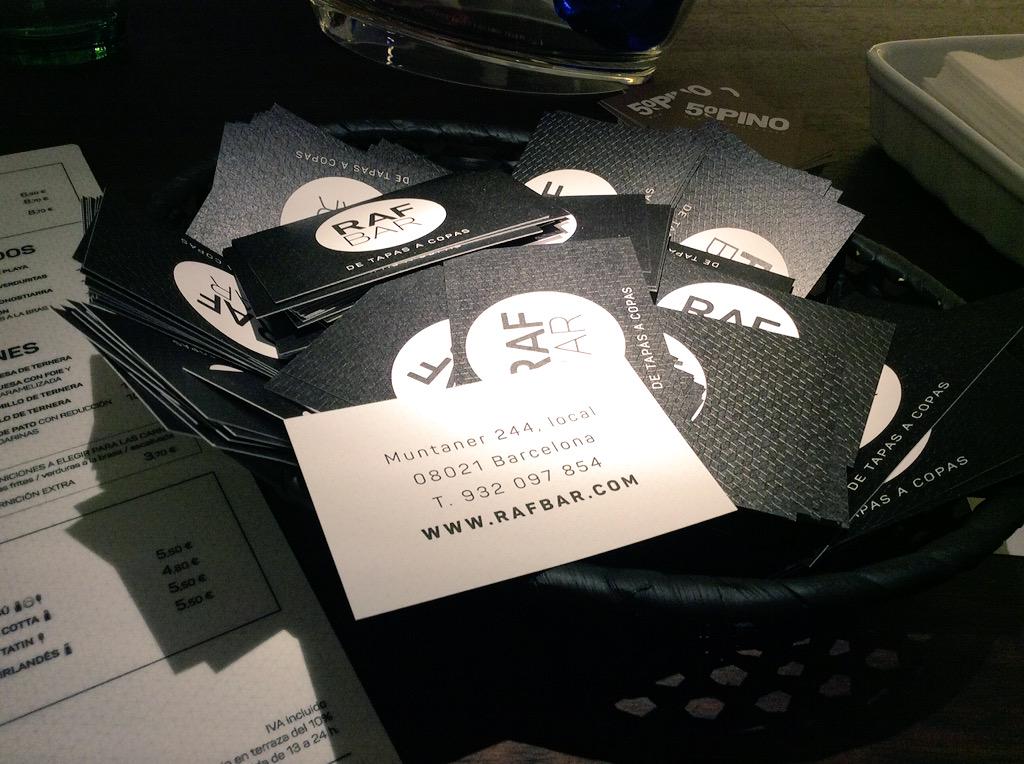 alacartemenus's tweet photo. @rafbarbcn #llegarafbar #rafbarea ¡tenéis que visitarlos! :-)))) http://t.co/F0rzXwEvgb