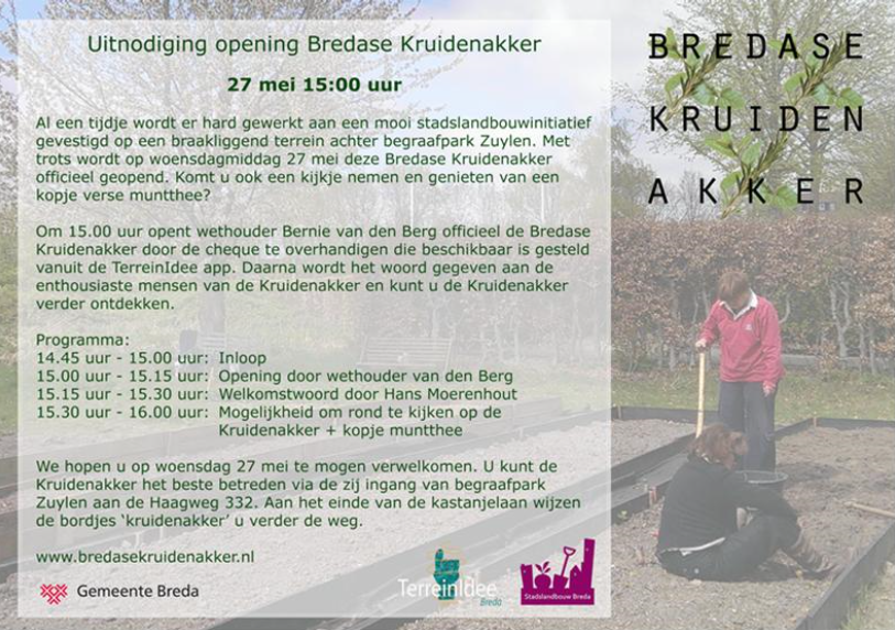 Volgende week woensdag 27 mei om 15u is het zover. De officiële opening van de akker! Iedereen van harte welkom.