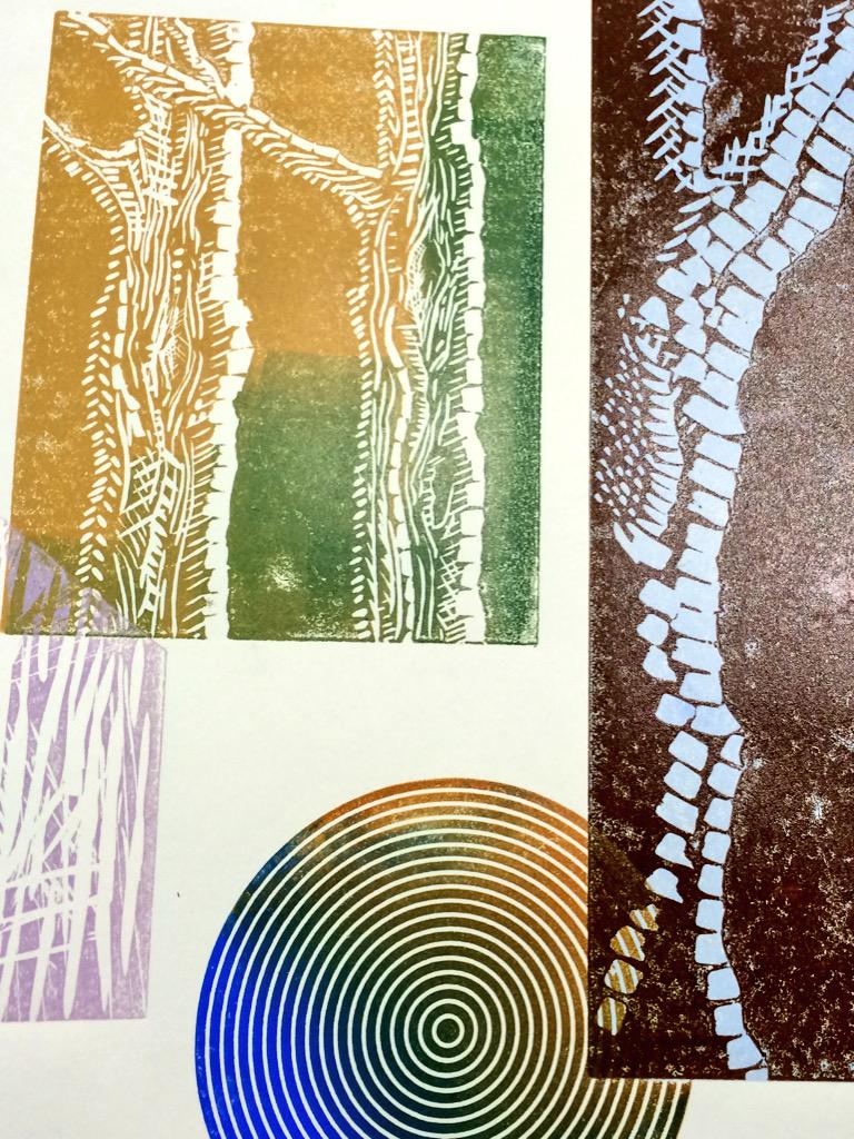 biswellprint's tweet photo. New Reduction Lino prints, beginning of a new body of work. #Lino #printmaking #printworkshop http://t.co/wVk6FGoj34