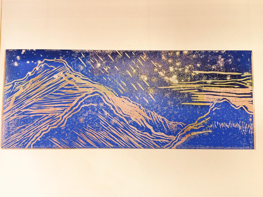 biswellprint's tweet photo. New Reduction Lino prints, beginning of a new body of work. #Lino #printmaking #printworkshop http://t.co/wVk6FGoj34