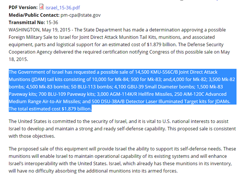 صفقه ذخائر امريكيه ضخمه لصالح اسرائيل بقيمه 1.9 مليار دولار  CFeoP7jWAAITkch