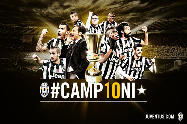 juventusfcid's tweet photo. #CAMP10NI!!! FT #JuveLazio 2-1 (AET). Coppa Italia ke-10! #FinoAllaDecima http://t.co/oSp8ImzGCf