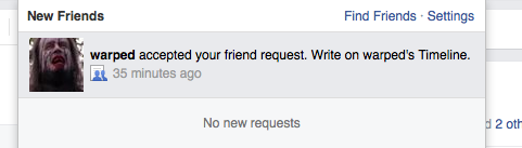 epcmc's tweet image. @danieltosh   Huge day officially FB friends with the one and only Warped Brownlee #satanicstyle