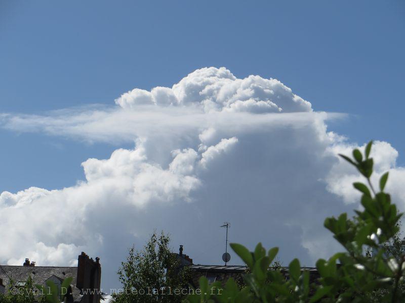 Meteolafleche's tweet photo. Encore #cieldetraine à #Nantes avec ce Cumulus #Congestus @MeteoContact @KeraunosObs @ChasingLive @meteomayenne http://t.co/kFtpqtF3qp