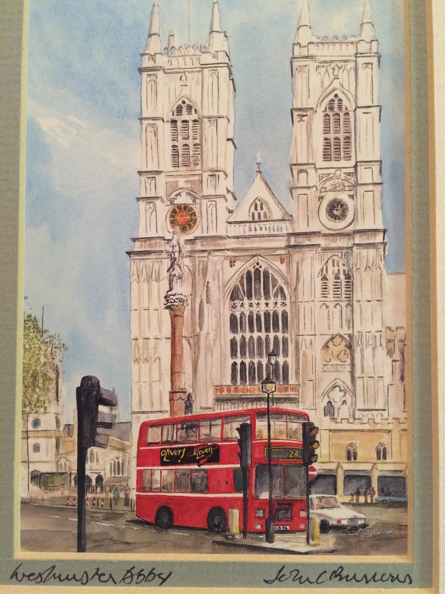 DeadPoshBook's tweet photo. #streetart #London red bus and the abby http://t.co/Fz2BVIHG5W