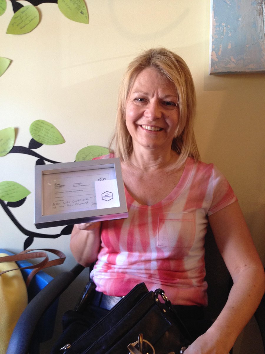 Essenceoflife4's tweet photo. Congratulations Ester for winning the Raw Chemist Juice Bar Gift Certificate, Enjoy :) http://t.co/WFrpMRJtMJ
