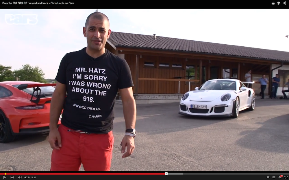 harrismonkey's tweet photo. Was so sure that Porsche had over-cooked 918 volumes, told Mr.Hatz I'd wear an apology T-shit if they sold them all.. http://t.co/p88bUYbt2l