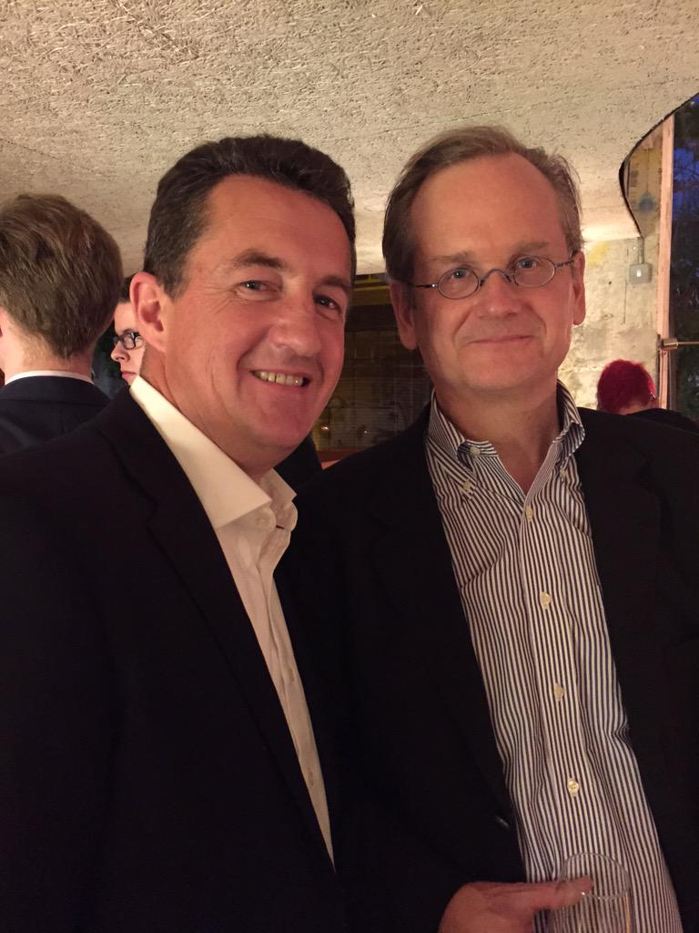 Jenniferarcuri's tweet photo. World class indeed thx 4 coming RT @thomaspower: A true delight to chat with a world class mind @lessig #lessiglondon http://t.co/wE5VuJfJJ4