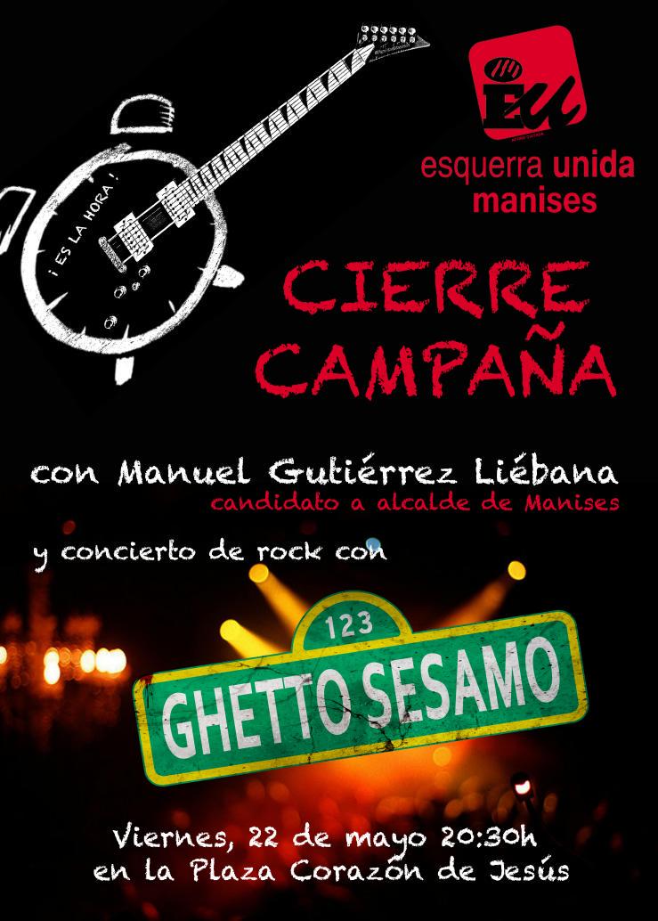 eumanises's tweet photo. Viernes cierre campaña EU con Manuel Gutiérrez,candidato a alcalde de #Manises  y rock con Guetto Sesamo.Es la hora! http://t.co/uxbpn3rSJj