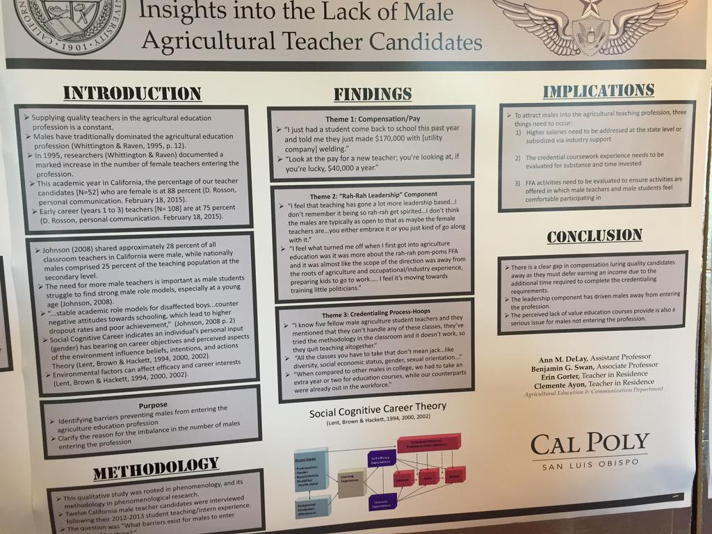 ellencpoeschl's tweet photo. Excellent recruitment & retention research displays this afternoon. #teachag #aaae2015 http://t.co/jqa0v2F7WQ