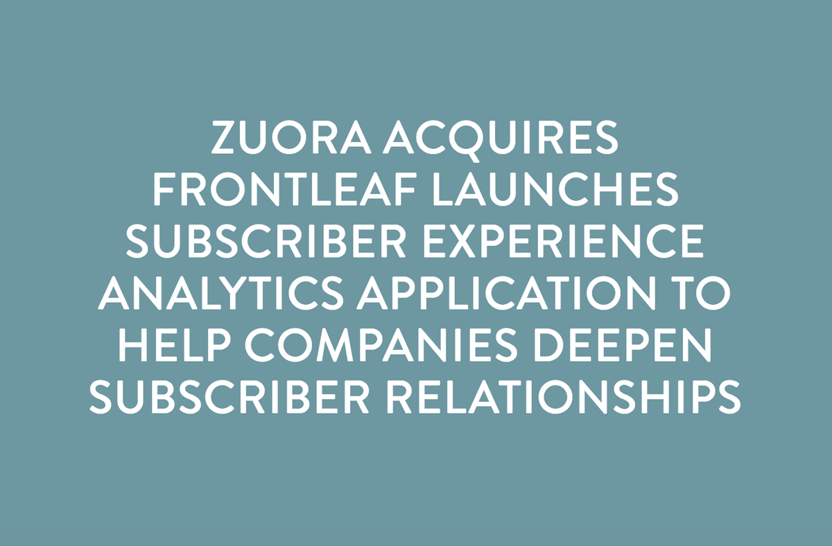 Frontleaf's tweet image. Excited to join @Zuora as their new product line Z-Insights!