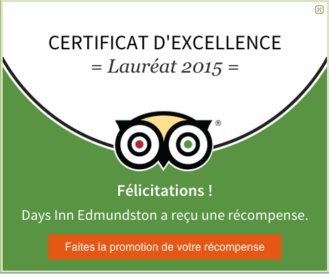 Merci à notre clientèle pour ce bel honneur! #Edmundston #daysinn #explorenb #tripadvisor