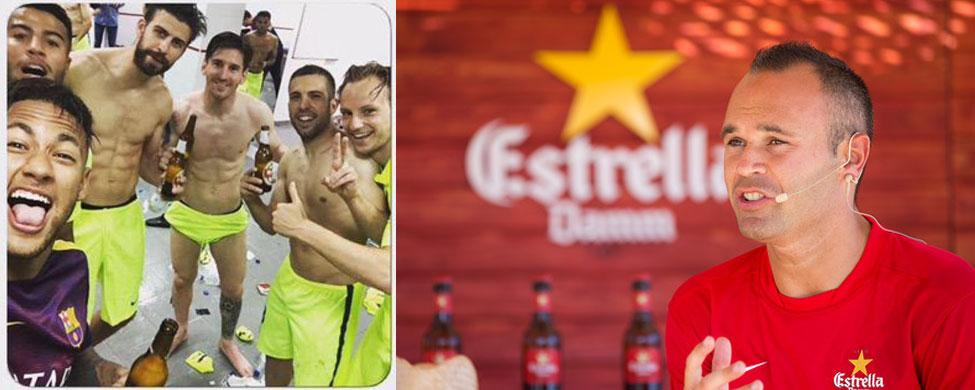 MktDeportesOK's tweet photo. Los jugadores del #FCBarcelona celebraron la Liga con cerveza de la competencia.
Mira: http://t.co/YKif1KjrSz http://t.co/kjgt9obRw3