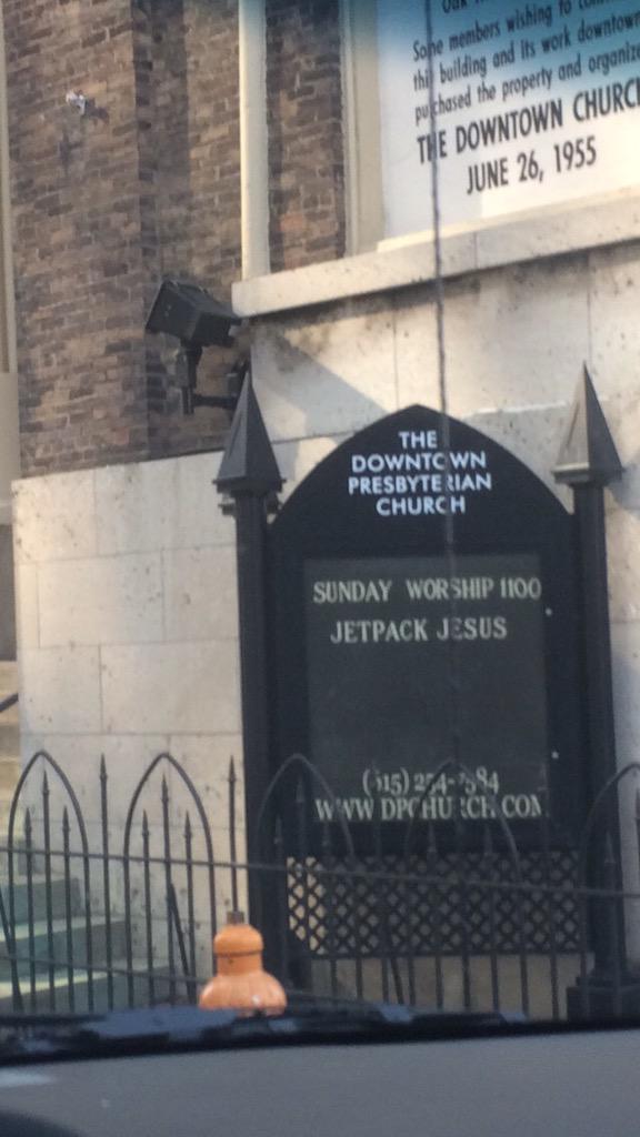 D_Gibson's tweet photo. my imagination is flying through the roof. #jetpackjesus π http://t.co/L2KdGbmP7y