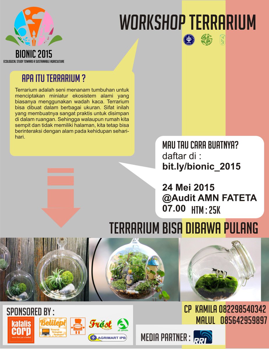 Bionic_IPB's tweet photo. mau tau workshop keren? workshop terrarium ayo ikutan BIONIC 2015 http://t.co/zidU7x5Hnb