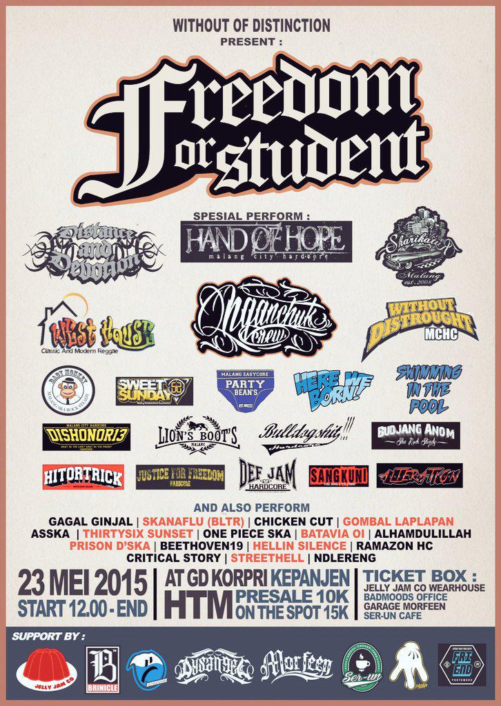 Jgn lupakan gaes! Freedom for student 23 Mei 2015 <a href="/MalangKab/">Malang</a> @Morfeen13Mlg <a href="/HerewebornMlg/">HERE WE BORN</a> <a href="/jellyjamco/">Jelly Jam Co</a> <a href="/BadmoodsCloth/">Badmoods Cloth</a>