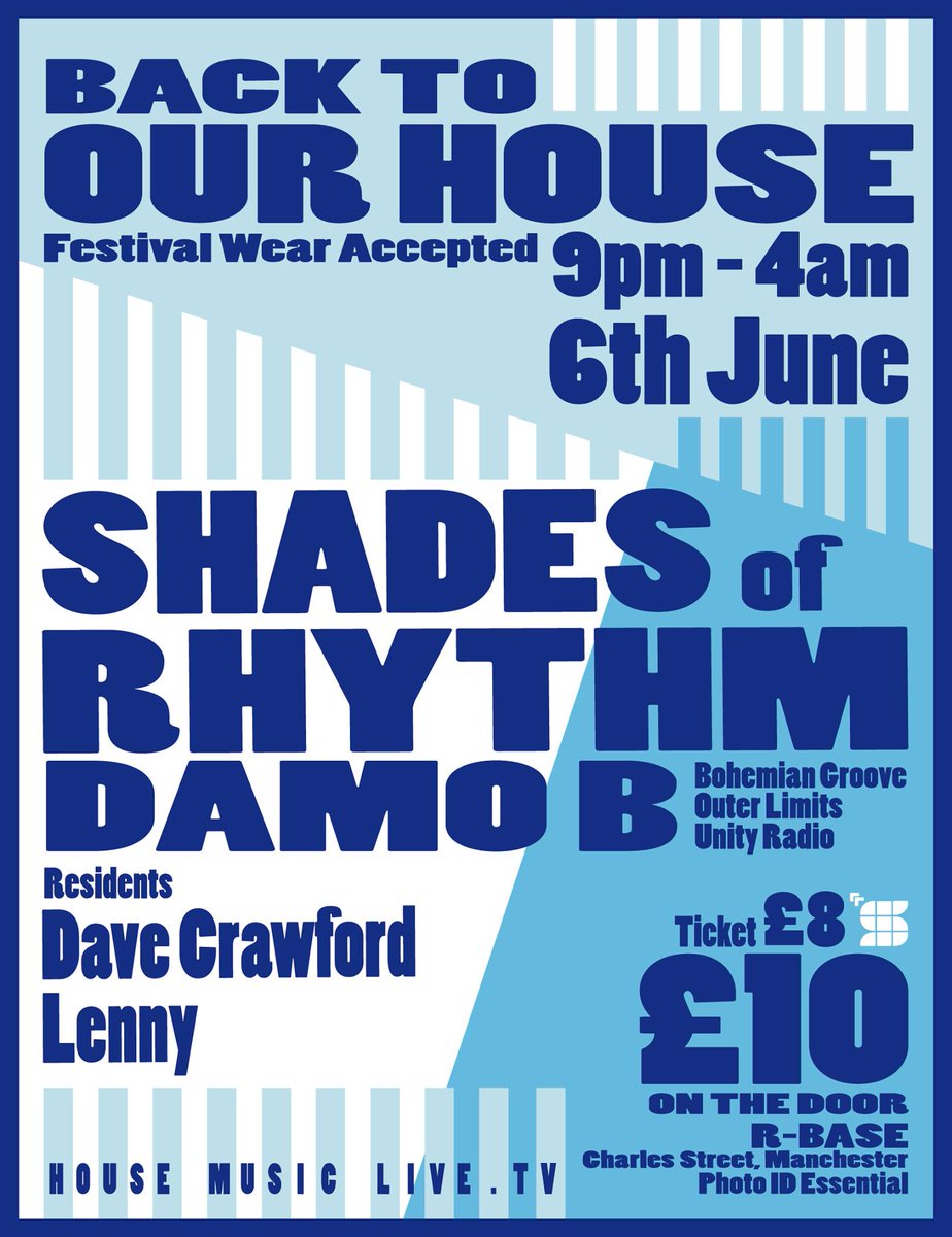 LocalityDave's tweet image. See you there this will be a great night with a live PA from Shades of Rhythm, DJ sets DAMO B, Dave Crawford &amp;amp; Lenny