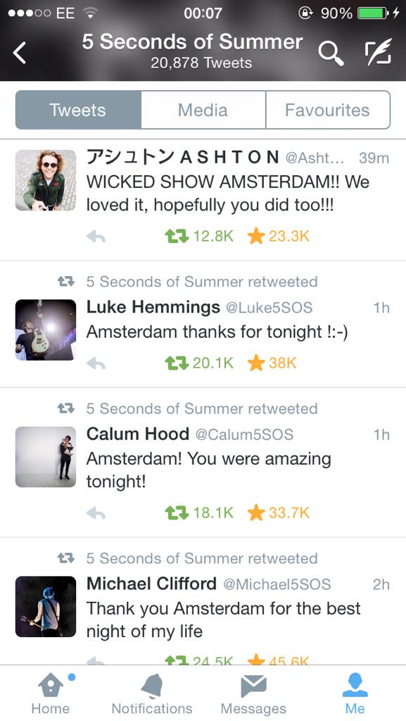 _5SOSFAMUPDATES's tweet photo. Do you think 5SOS really enjoyed the show in Amsterdam tonight http://t.co/XhXgcR4JFZ