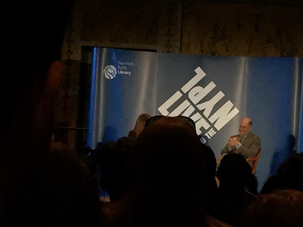 StanRizzo_SCDP's tweet photo. Matt Weiner, kvetching over name pronunciation, #livenypl #madmen http://t.co/AReZcsj14t