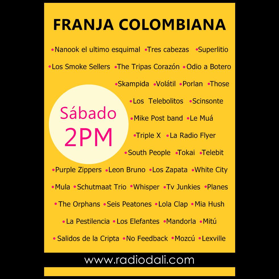daramogo's tweet photo. Estás son las agrupaciones que sonarán el próximo sábado en la #FranjaColombiana. 2 a 5 PM por http://t.co/XW2YQ7Szb0 http://t.co/W8LLv80dcI