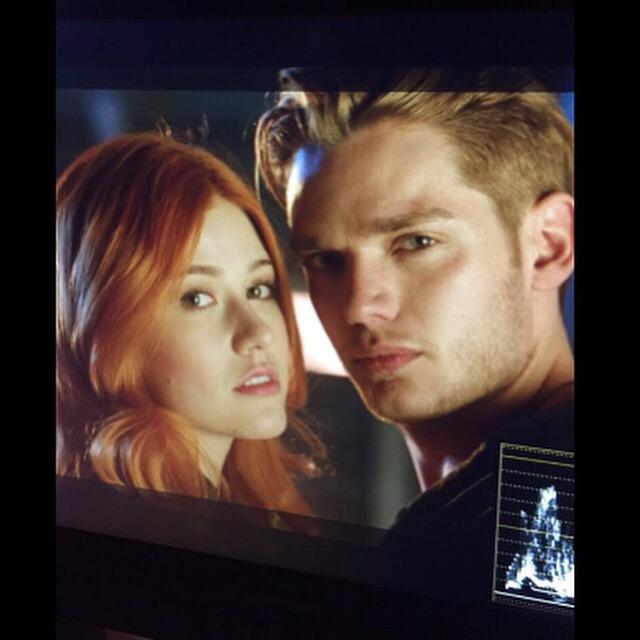 Kat_McNamara's tweet photo. #Clace first look via @mcgswonderland ... ➰ @DomSherwood1 @shadowhunterstv @abcfamily http://t.co/7o1KSNGqMa