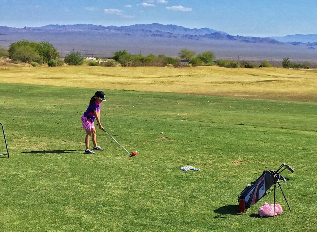 1440Golf's tweet photo. First day of @PGAjrleaguegolf practice for Emma! She's too excited to be back with her teammates! @GolfBoulderCity http://t.co/UnE7Rag5Ou