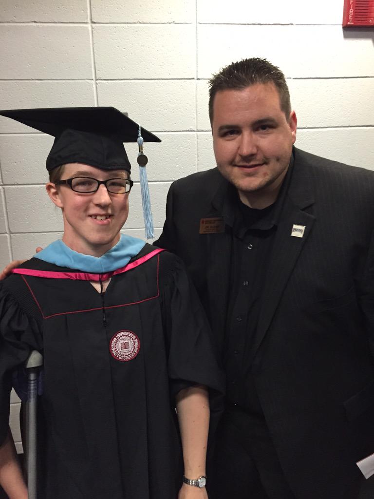 IUSPepBand's tweet photo. Our fearless leader @skootergordon at #IUSGrad last week with @JoeGlover #GrenadierPride http://t.co/JxK6ngAyOt
