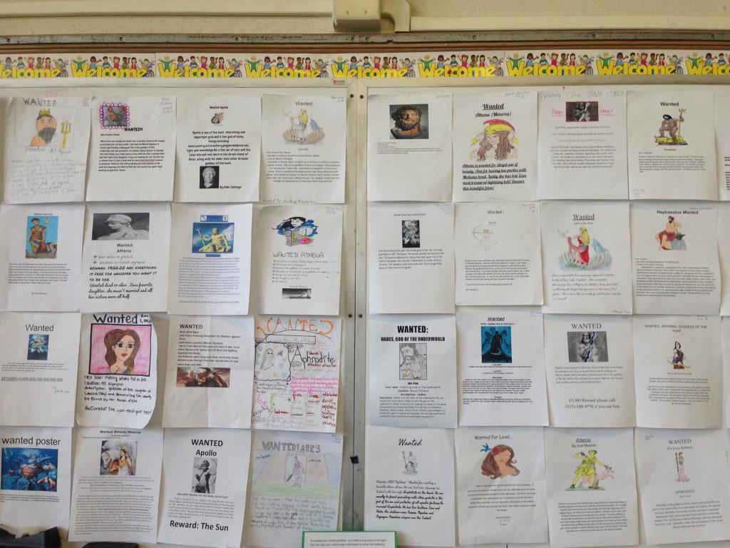 Mendozascience1's tweet photo. Sneak peek of tonight's open house. #recipepoems #greekgods #studentportfolio #qrcodes #smsgiants http://t.co/jkXOYRe5St