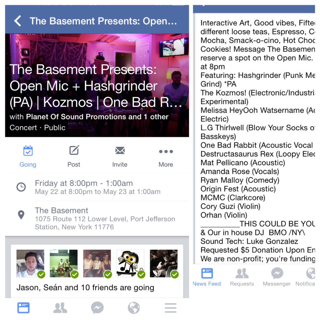 PlanetofSoundLI's tweet photo. Open mic at the basement this Friday! http://t.co/63lpmtMZAx