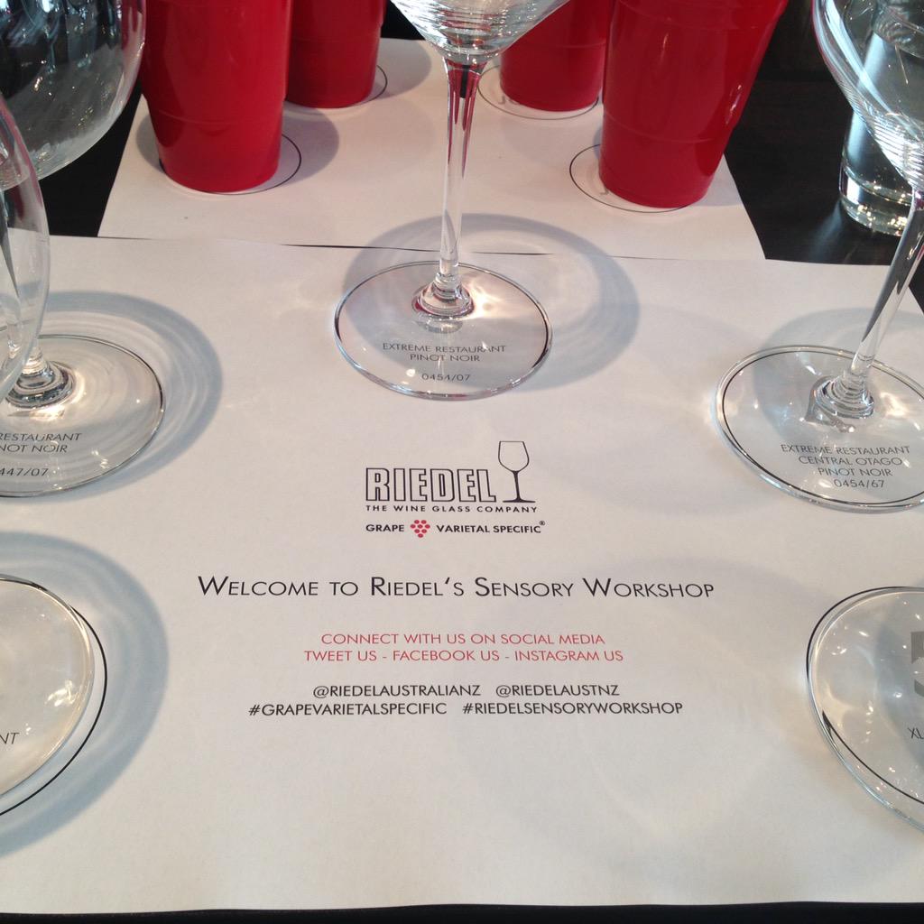 Amisfield's tweet photo. The reveal of the Central Otago wine glass. @RiedelAustNZ #riedelsensoryworkshop http://t.co/R43SXLPG1d