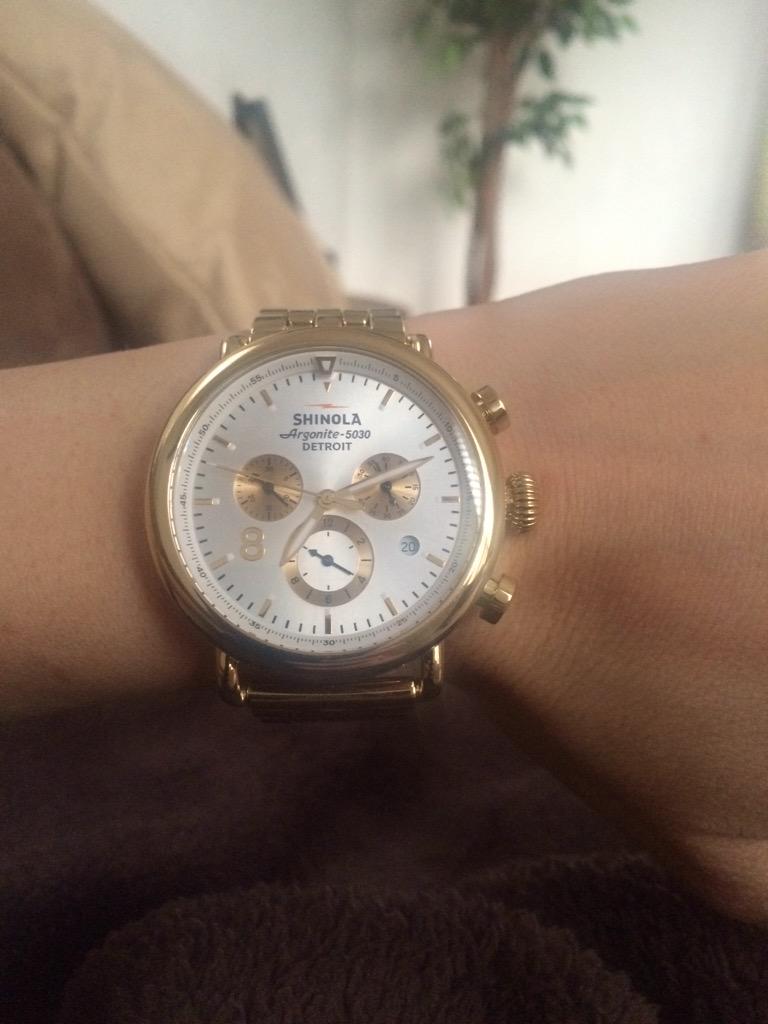 ClarkeCorrine's tweet photo. Still can't believe this beauty has a new home on my wrist. @Shinola #Watch #madeintheusa #detroit http://t.co/cWwb7iwwoE