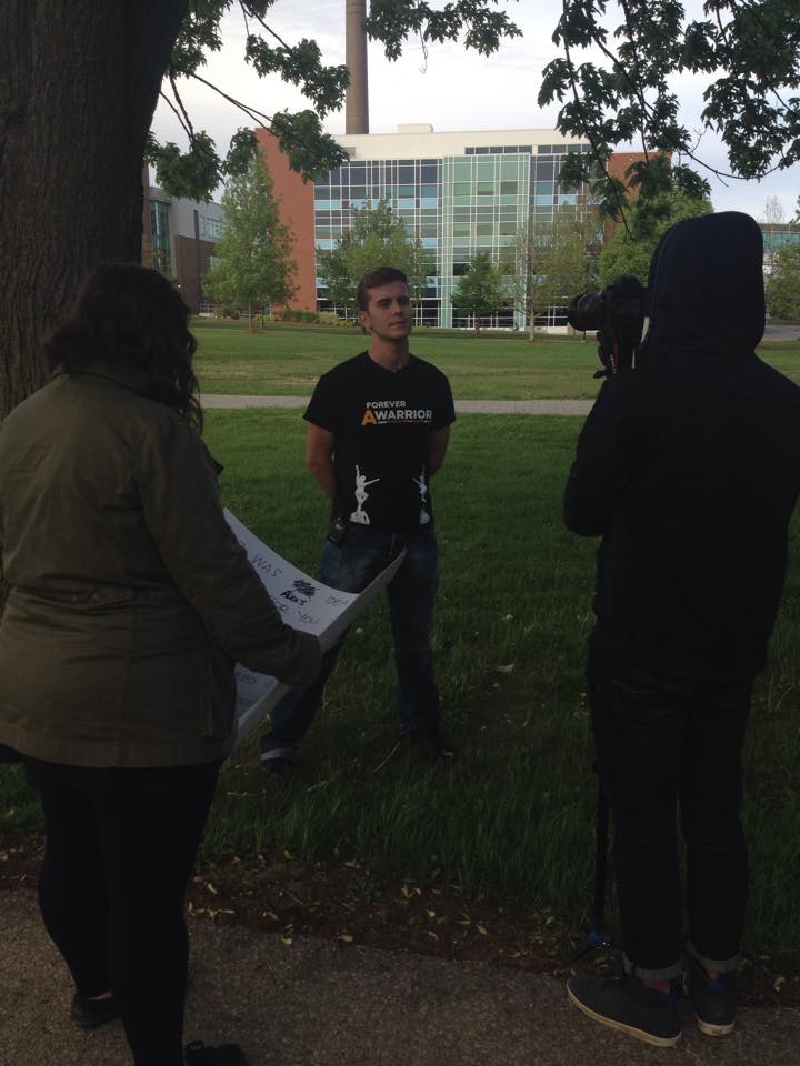 UWCheerleading's tweet photo. Behind the scenes shooting with @WorldVision for the #LiveLikeAlex campaign to promote the World Vision Water-walk. http://t.co/iyRb8VakCG