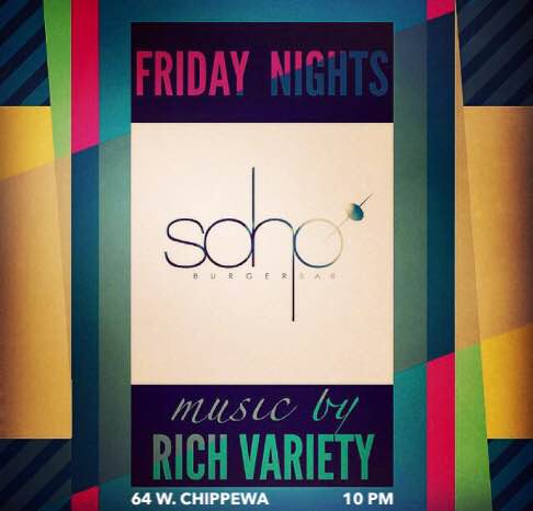 SoHoBuffaloNY's tweet photo. This Friday night at 10pm @RichVariety - start the long weekend off right! http://t.co/WcKhkmOJPH
