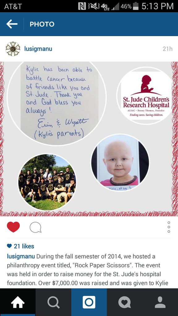 It's times like this I am extremely proud to call myself a member of such a caring organization. <a href="/LuSigmaNu/">LuSigmaNu</a>