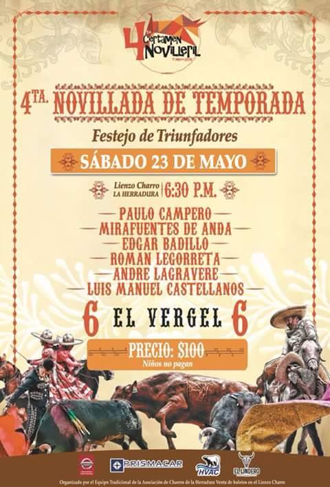 El zacatecano <a href="/edgarbadillo94/">edgar badillo</a> fue anunciado en la novillada de trinfadores del 4to Certamen Novilleril Tampico 2015