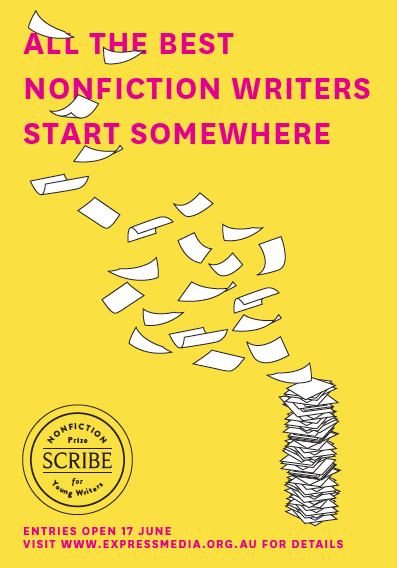 scribepub's tweet photo. The rumours are true. The @scribepub/@Express__Media Nonfiction Prize for Young Writers opens for entries next month! http://t.co/xC1kt4AXe2
