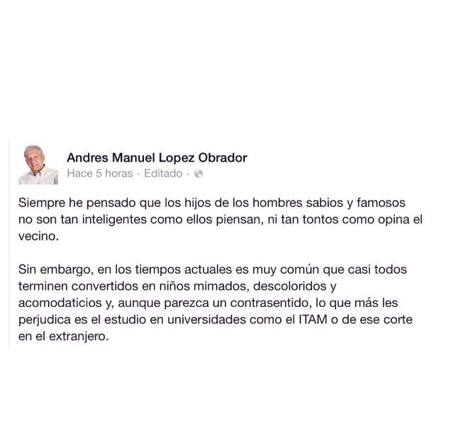 ¿Somos gente "perjudicada" por el lugar en el que estudiamos? Lo invito a pensar antes de escribir. <a href="/lopezobrador_/">Andrés Manuel</a>